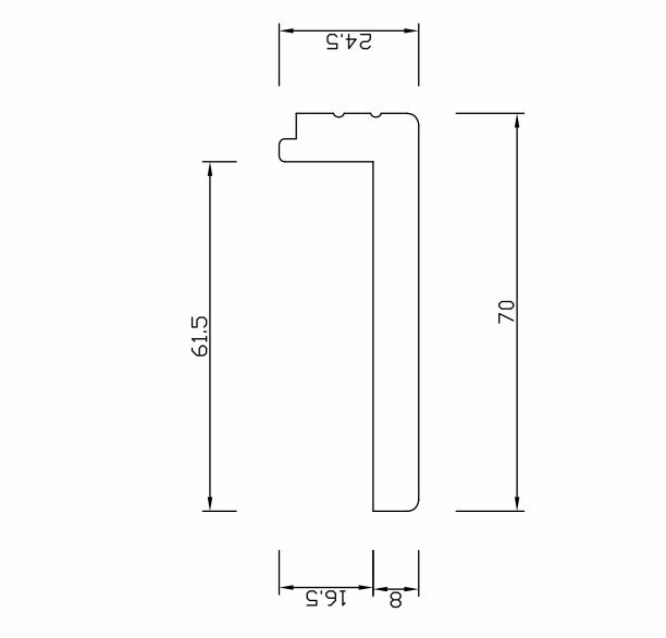 Mittapiirros, korkea pontattu nokkalista
